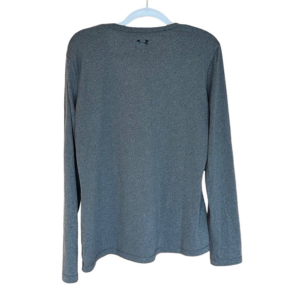 Under Armour Women's Heat Gear V-Neck Long Sleeve Fitted Gray Top XL - Picture 2 of 9